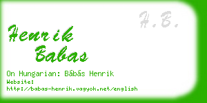 henrik babas business card